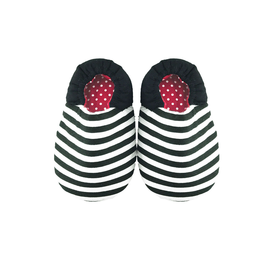 Black and White Stripes Mini Shoes